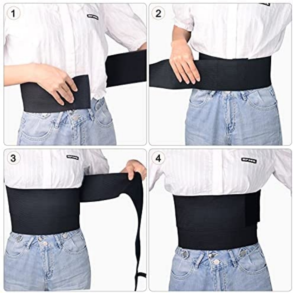 Invisible Wrap Waist Trainer Tape Lumbar Waist Support Belt Black - Picture 5 of 8